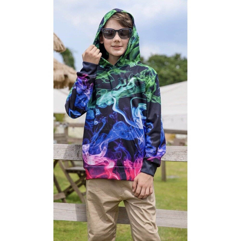 Kids 3D Print Pullover Hoodies Warm Thick Hooded Sweatshirt with Pocket M NEW!!